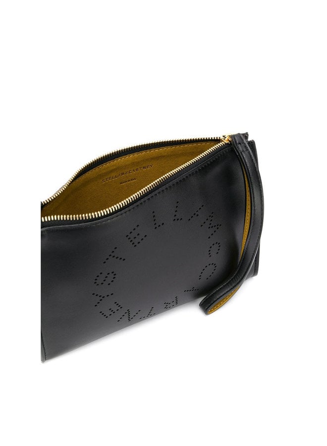 Stella Logo Clutch Bag in Black