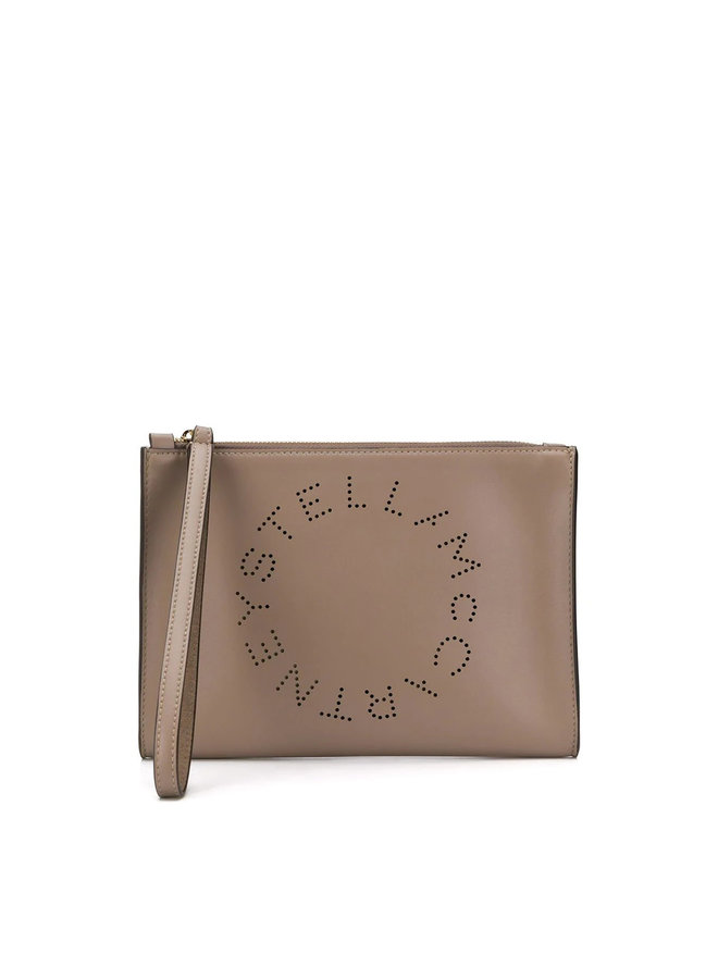 Stella Logo Clutch Bag in Brown/Grey