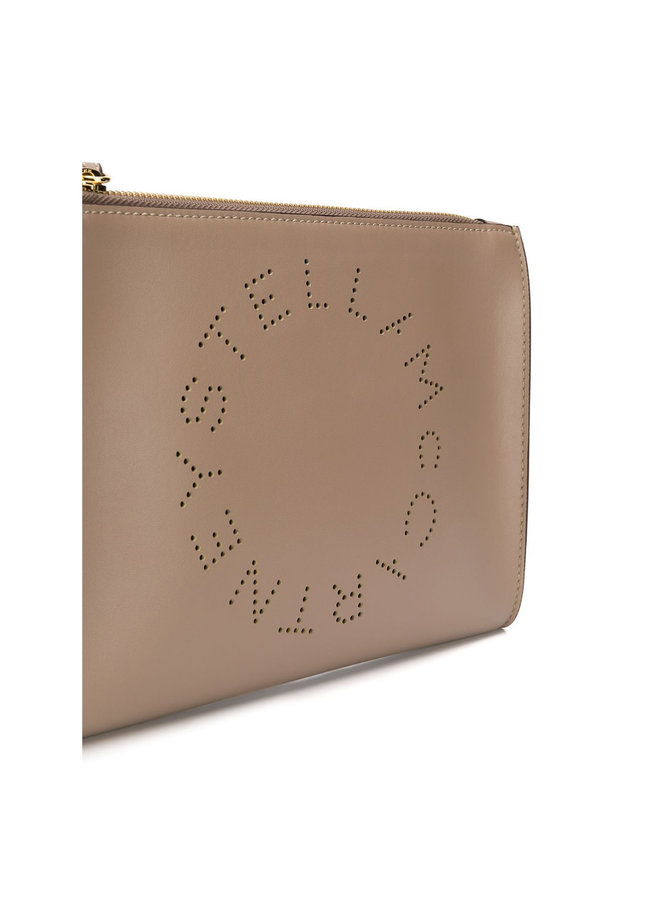 Stella Logo Clutch Bag in Brown/Grey