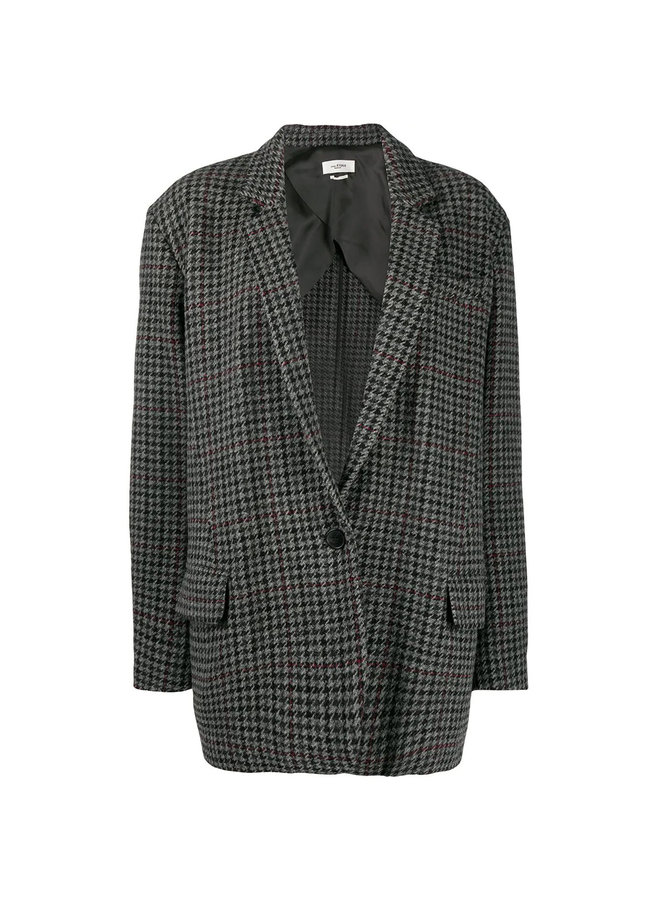 Oversized Checked Blazer Jacket