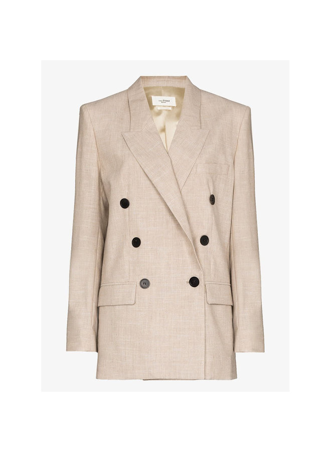Double Breasted Blazer Jacket in Beige