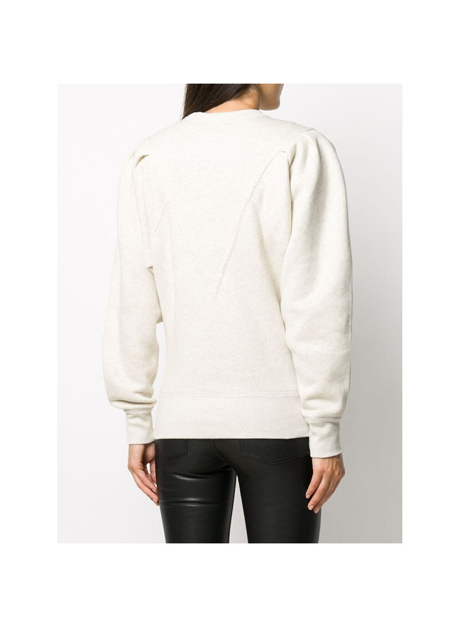 Crew Neck Jumper in Cotton in Ecru