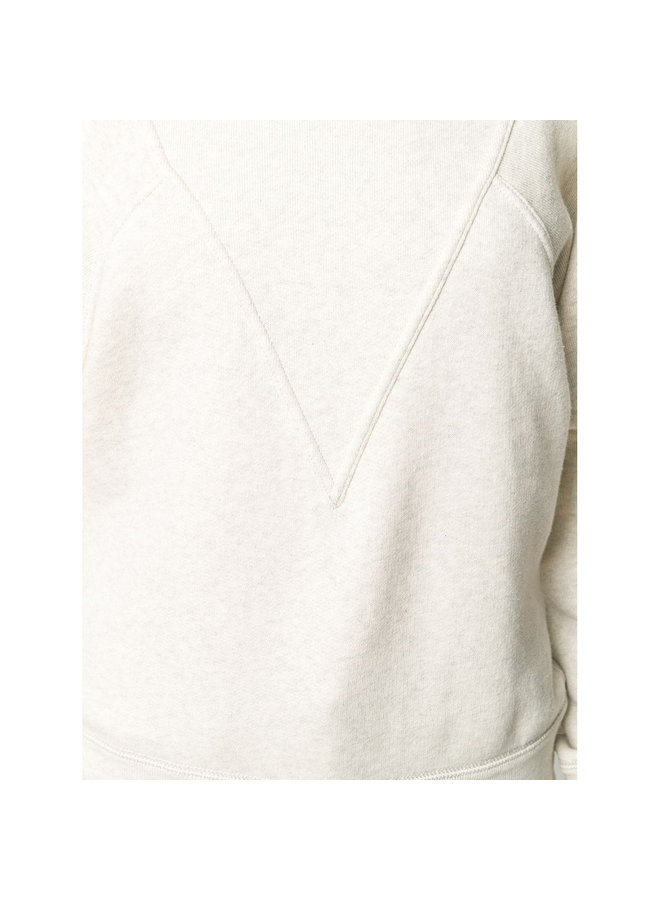 Crew Neck Jumper in Cotton in Ecru