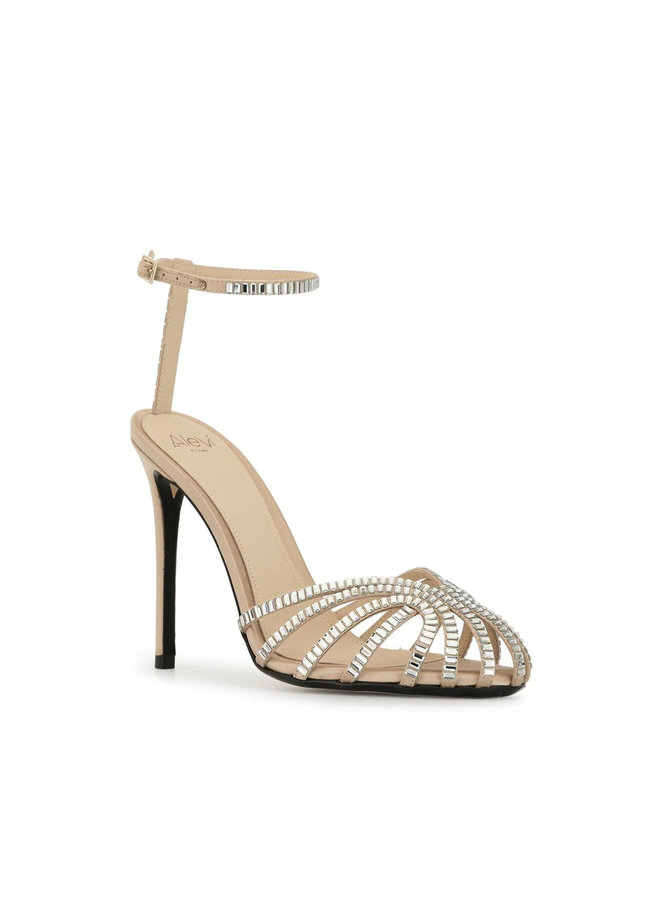 Penelope High Heel Sandal with Swarovski in Sand