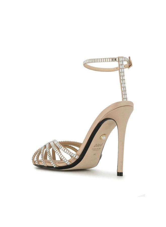 Penelope High Heel Sandal with Swarovski in Sand