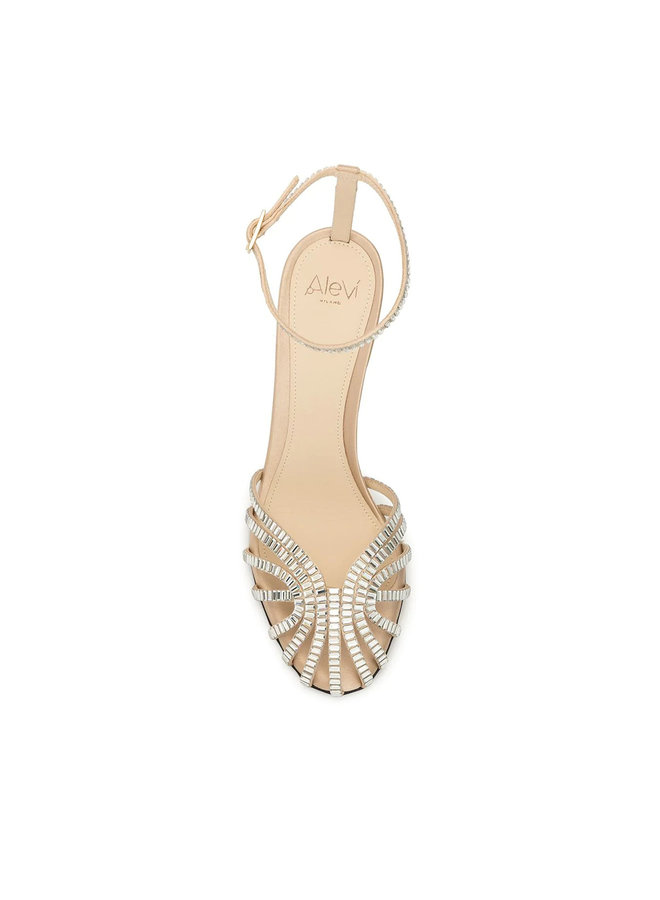 Penelope High Heel Sandal with Swarovski in Sand