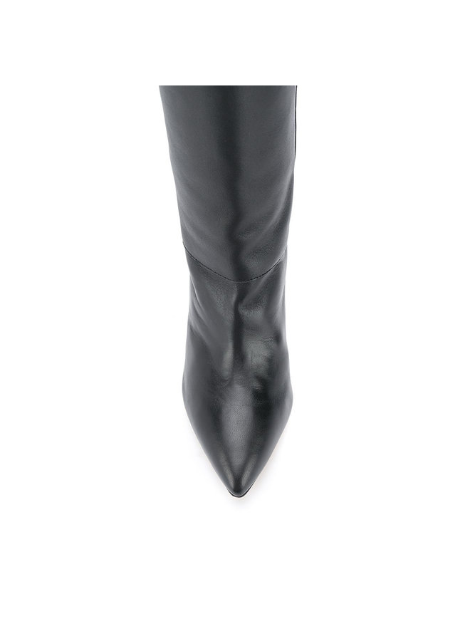 Knee High Boots in Leather in Black