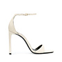 Bea High Heel Sandals in Leather in Pearl