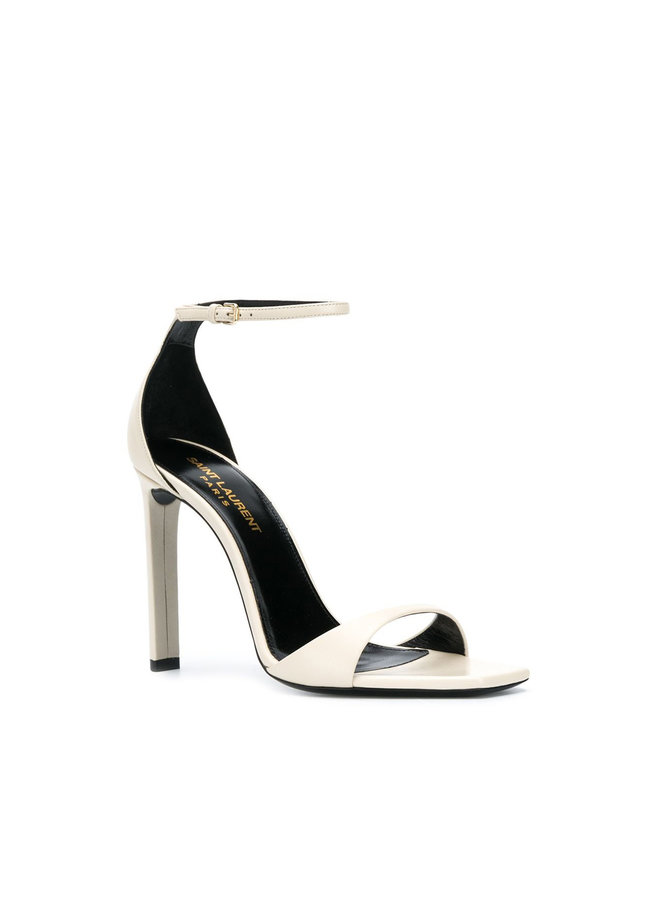 Bea High Heel Sandals in Leather in Pearl