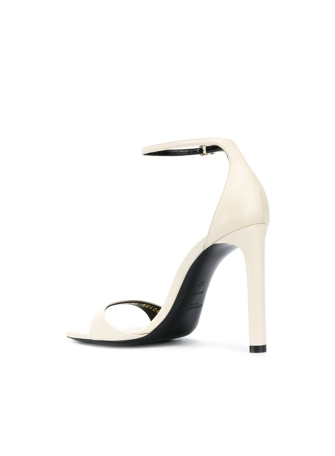 Bea High Heel Sandals in Leather in Pearl