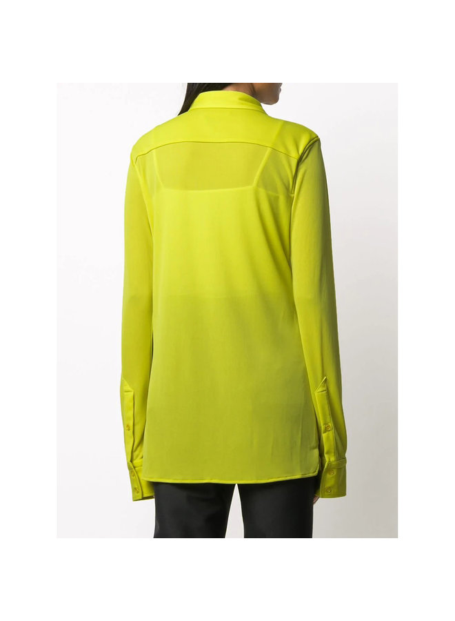 Long Sleeve Fitted Shirt in Kiwi