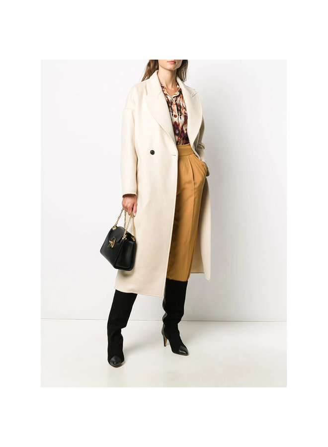 Long Oversize Coat in Wool/Cashmere in Beige