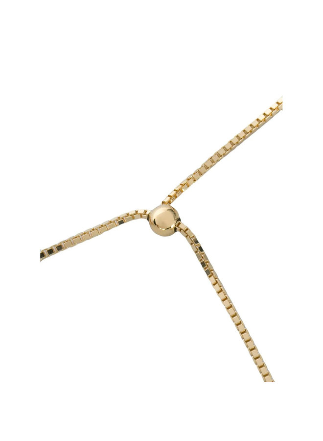 Thin Chain Ball Necklace in Metal in Gold