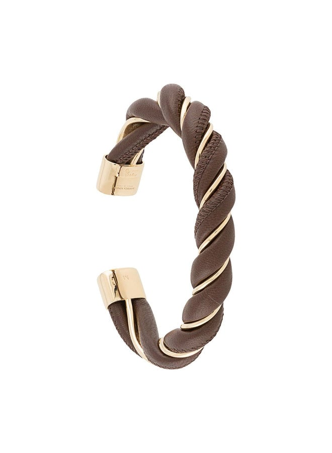 Twisted Bracelet in Leather in Brown