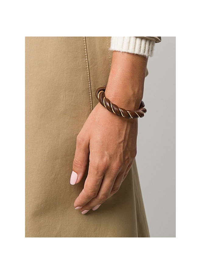 Twisted Bracelet in Leather in Brown