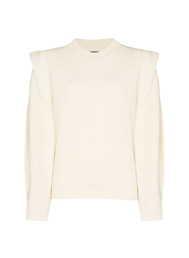 Crew Neck Knitwear Jumper in Cashmere/Wool in Ecru