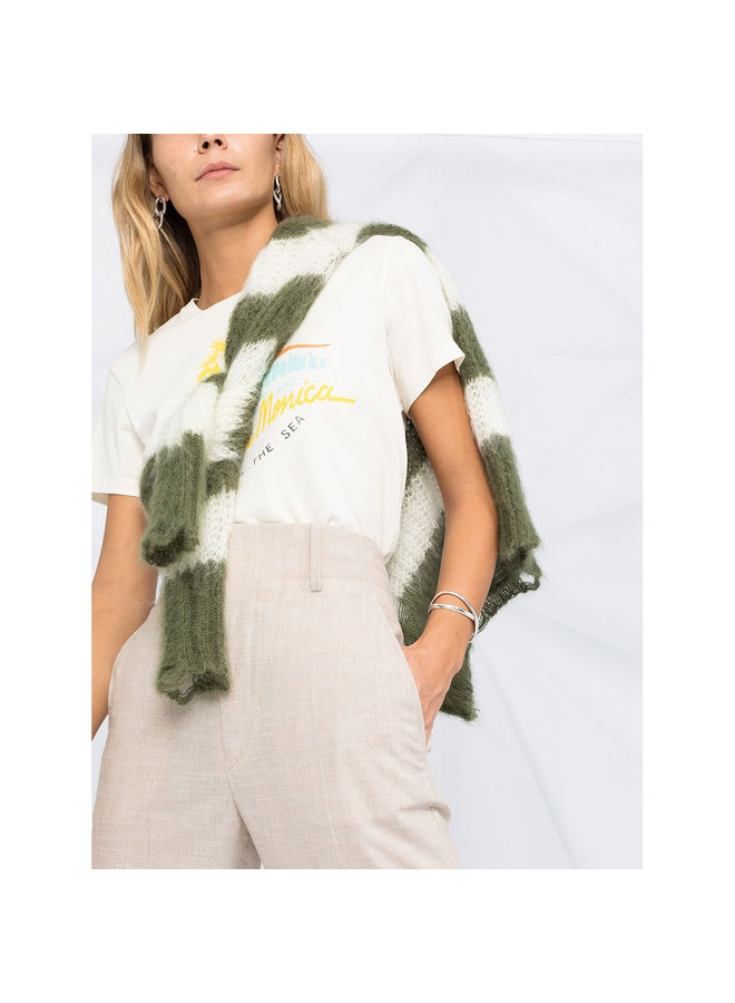 High Waisted Pants in Wool in Beige