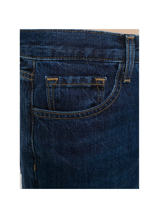 Boyfriend High Waist Denim Jeans in Dark Blue