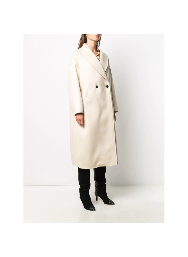 Long Oversize Coat in Wool/Cashmere in Beige