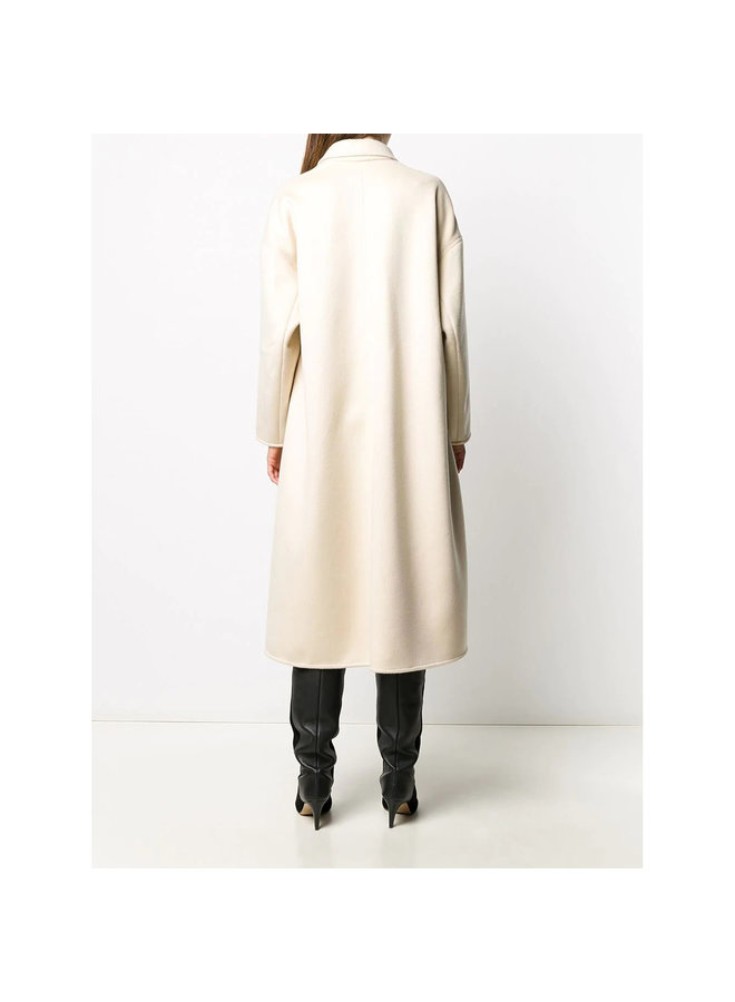 Long Oversize Coat in Wool/Cashmere in Beige