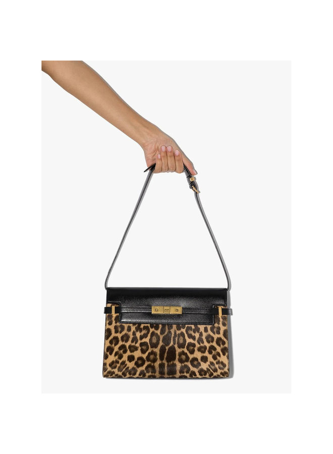 Manhattan Shoulder Bag in Leather in Animalier