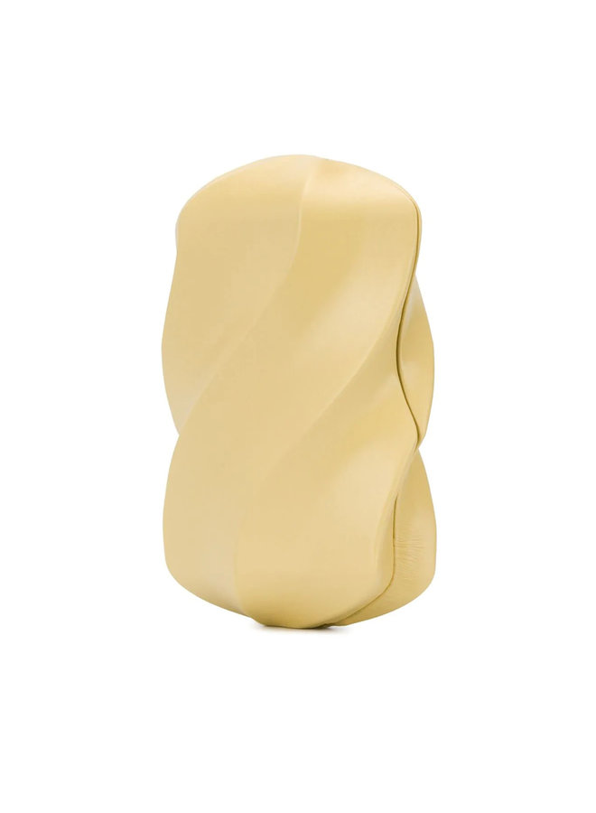 Textured Effect Clutch in Leather in Butter