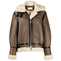 Short Coat in Shearling Leather in Brown
