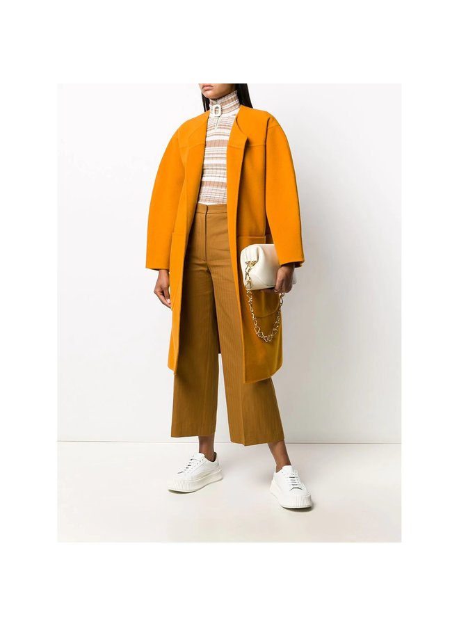 Belted Oversize Coat in Cashmere/Wool in Orange