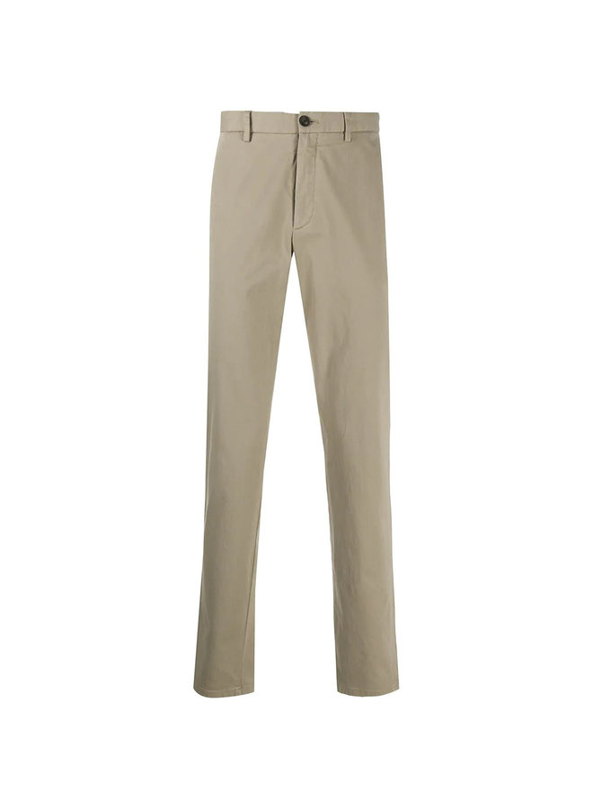 Straight Leg Casual Pants in Stretch Cotton in Camel