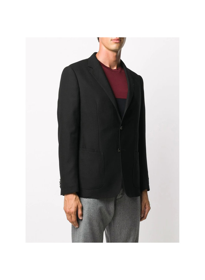Techmerino Blazer Jacket in Wool in Black