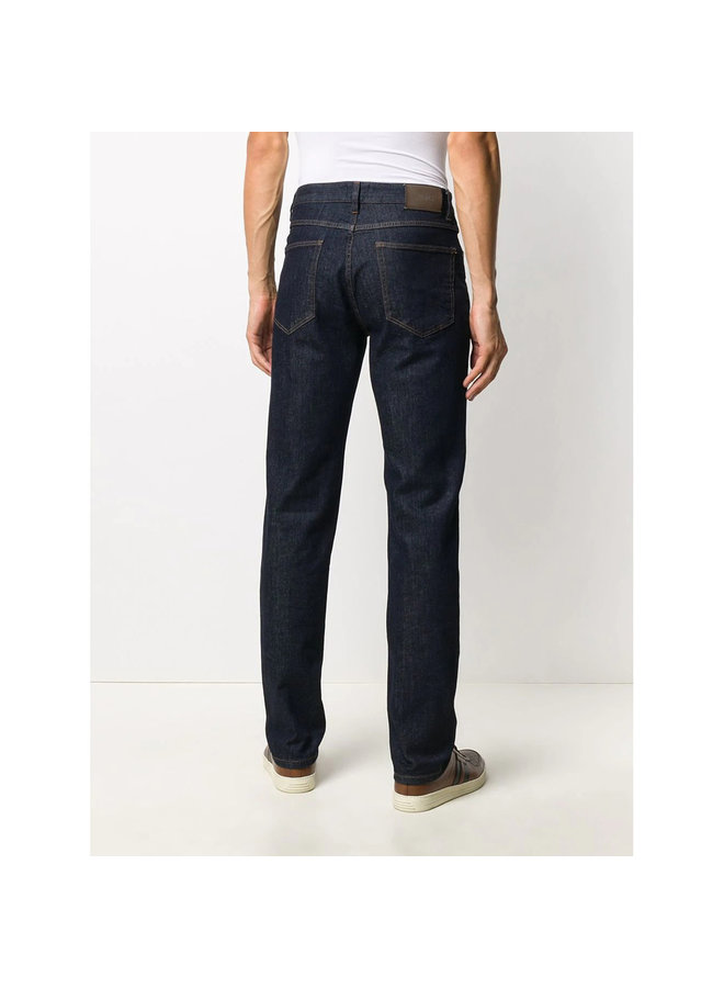 Slim Fit Jeans in Stretch Cotton in Classic Blue