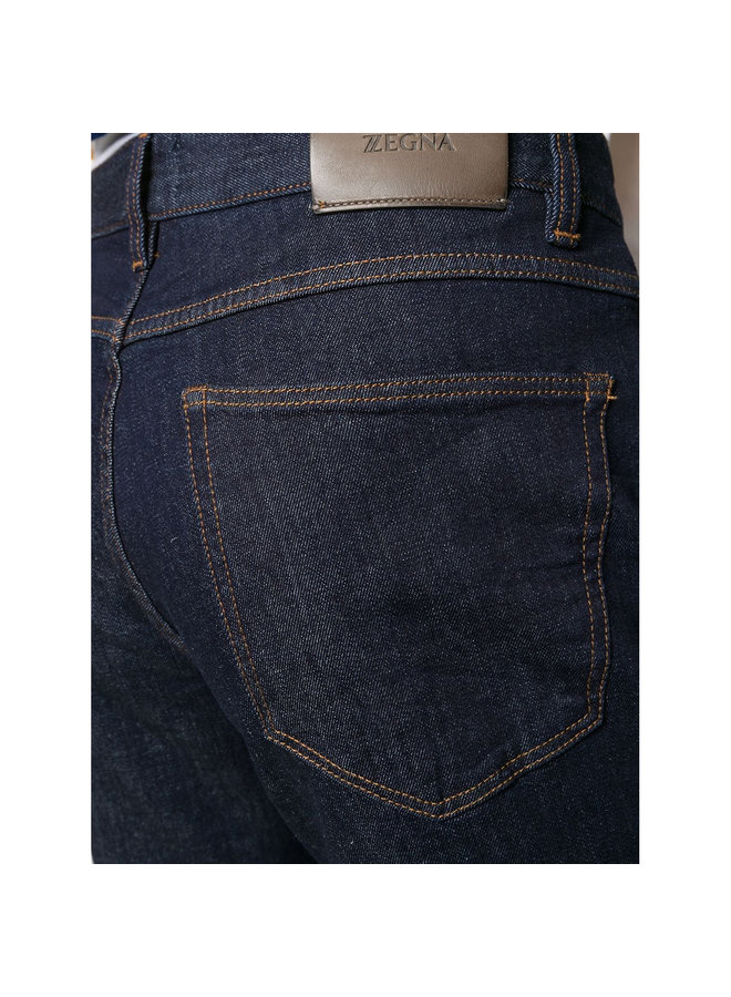 Slim Fit Jeans in Stretch Cotton in Classic Blue
