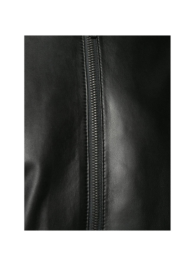 Bomber Jacket in Leather in Black