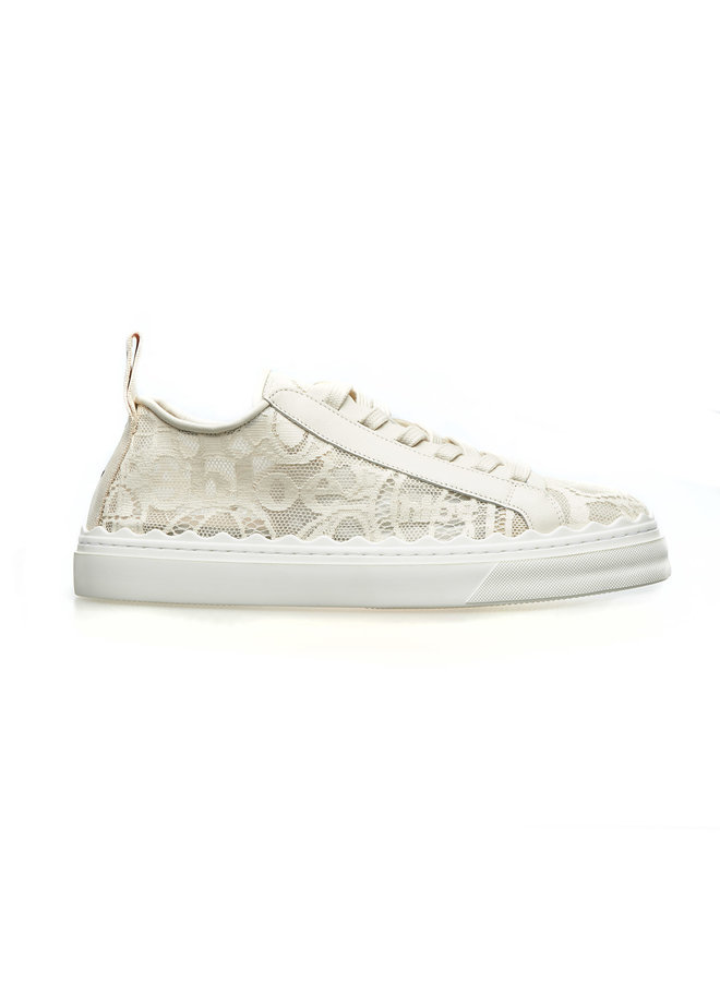 Lauren Low Top Sneakers in Lace in Beige