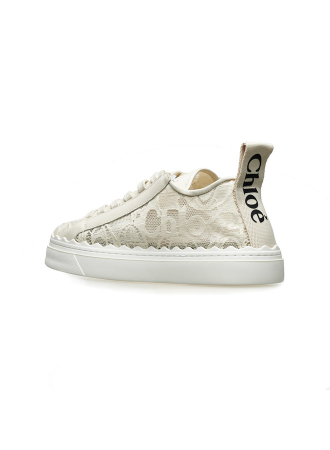 Lauren Low Top Sneakers in Lace in Beige
