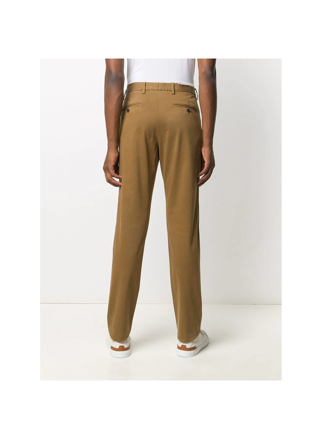 Straight Leg Casual Pants in Cotton in Dark Vicuna