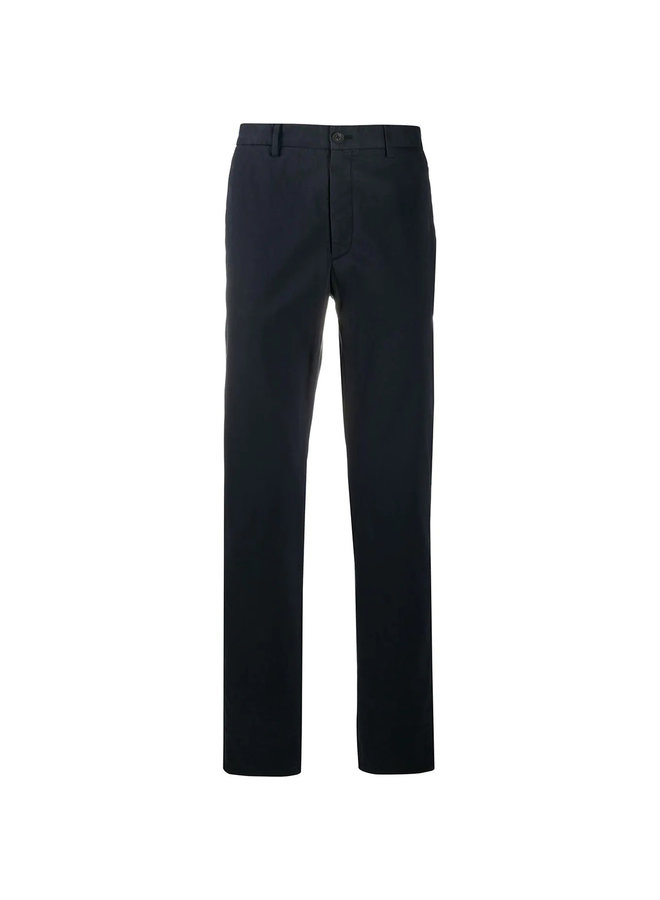 Straight Leg Casual Pants in Stretch Cotton in Navy