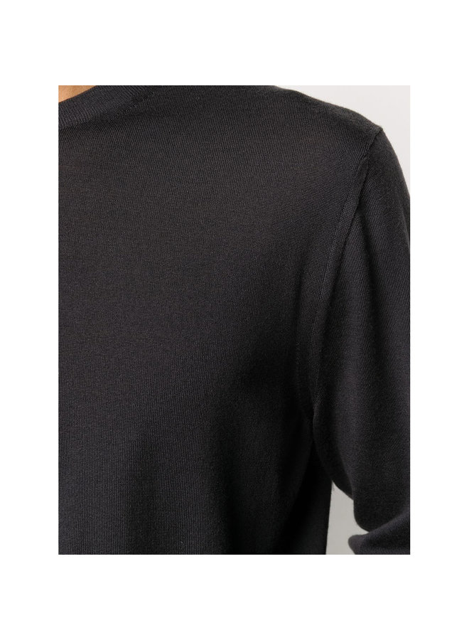 Crew Neck Knitwear Sweater in Wool in Navy