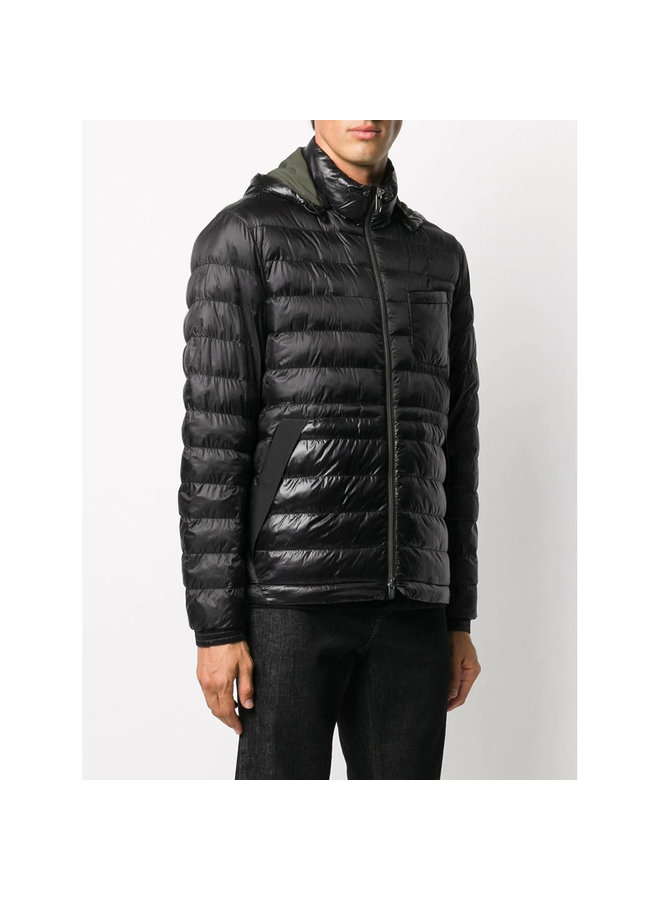 Hooded Padded Outwear Jacket in Black