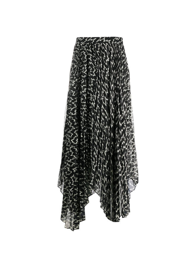 Midi Asymmetric Printed Skirt