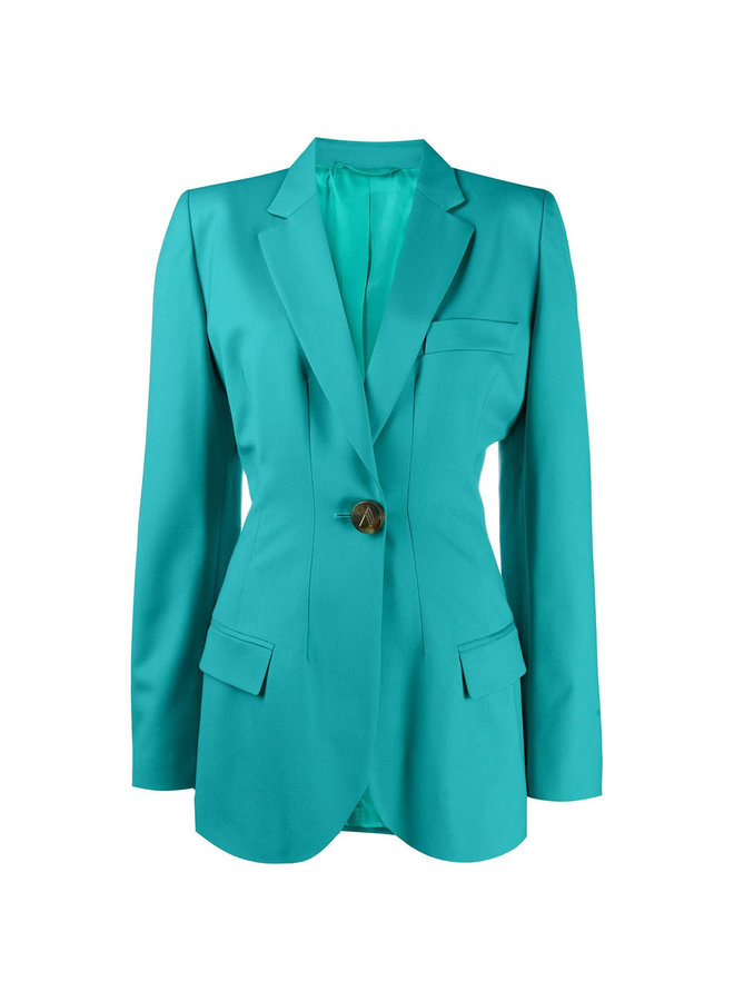 Blazer Jacket in Wool in Peacock