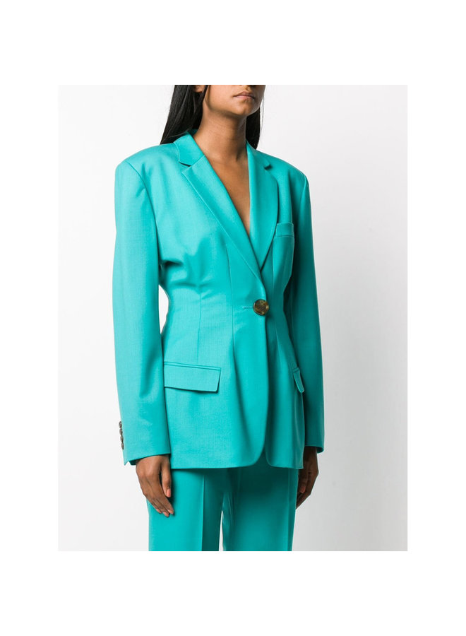 Blazer Jacket in Wool in Peacock