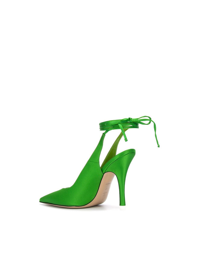 High Heel Lace Up Pumps in Emerald