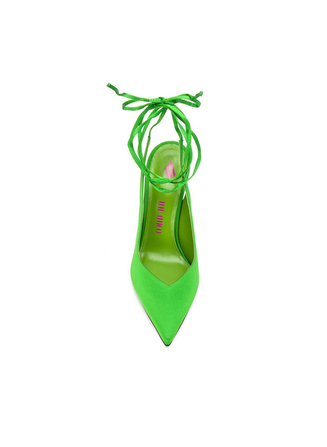 High Heel Lace Up Pumps in Emerald