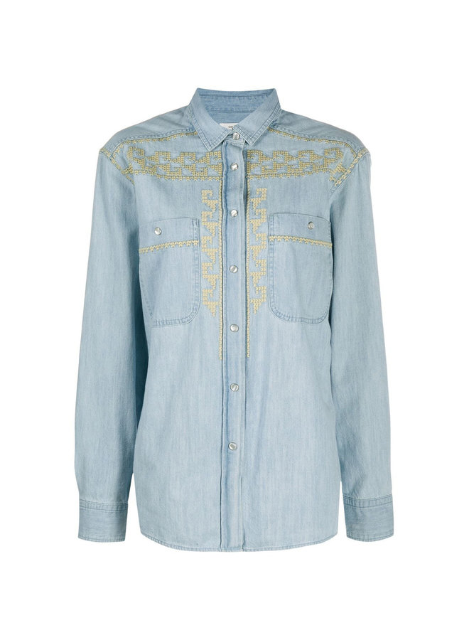 Embroidered Denim Shirt