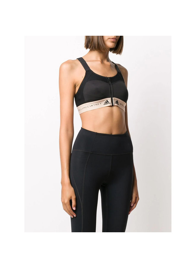 Sports Bra with Logo in Black