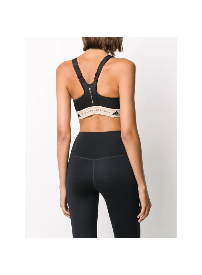 Sports Bra with Logo in Black