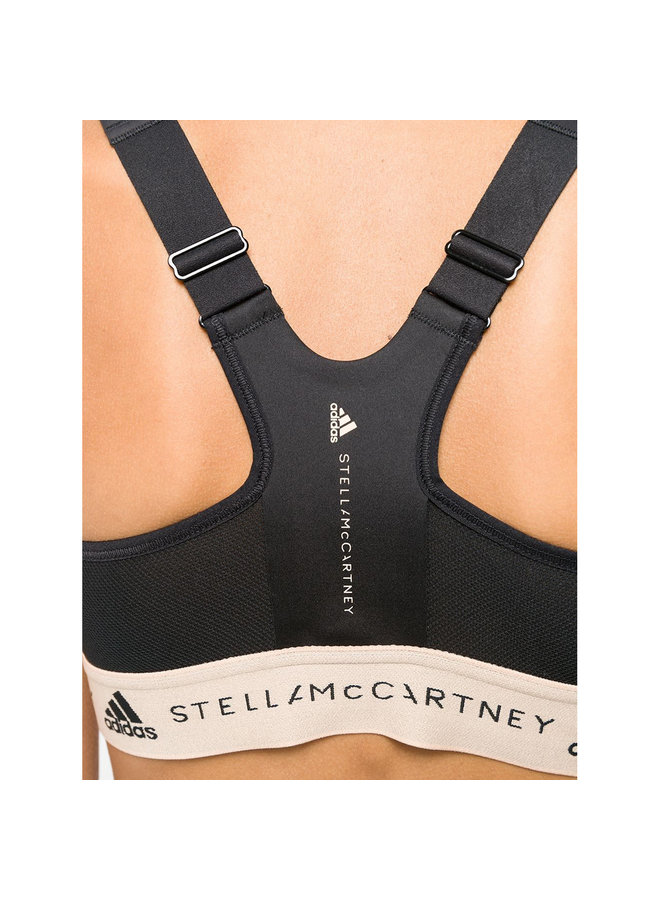 Sports Bra with Logo in Black