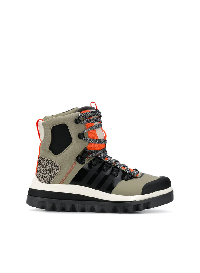 Ankle Tracker Boots in Khaki/Orange