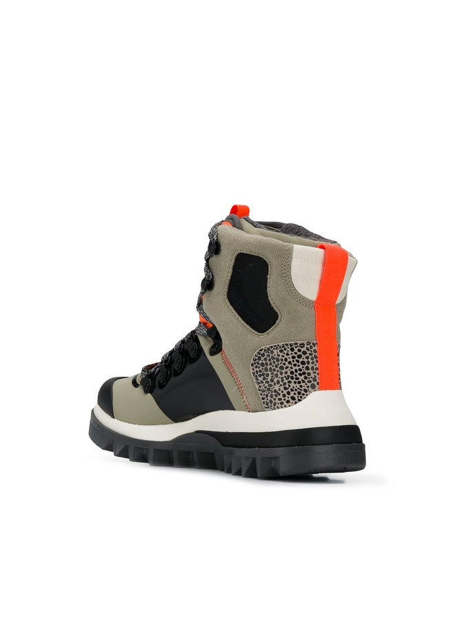 Ankle Tracker Boots in Khaki/Orange